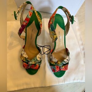 Paul Andrew Women's Floral Green Sandals